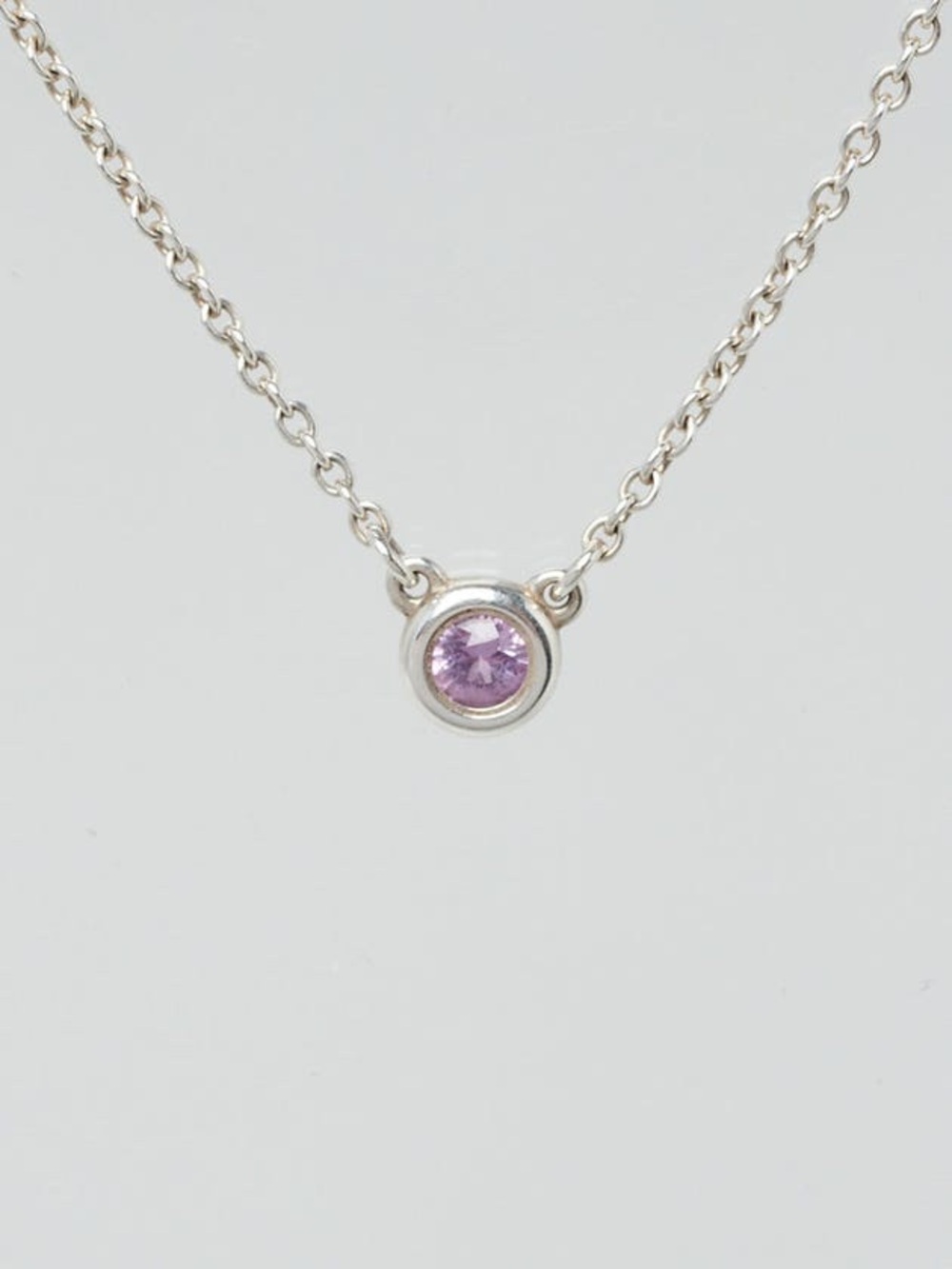 Tiffany & Co. Elsa Peretti pink sapphire sterling silver necklace